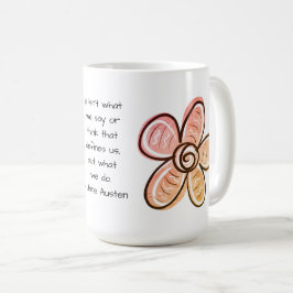Rosa und gelbe Blumen Tasse