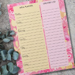 Rosa und gelbe Blumenzwiebeln - Speiseplan & Leben Notizblock<br><div class="desc">Pink und gelb Blumenmahlplaner und Lebensmittelliste Notepad, um Ihre Woche zu organisieren. Dieses Notizblock hat einen wöchentlichen Planer auf jeder Seite, mit ausgekleideten Sektionen für jeden Wochentag und einer großen Box für Ihre Einkaufsliste. Die Einrichtung ist in einem floralen Aquarell in Rosa- und Gelbtönen gehalten. Sie können auch die Überschriften...</div>