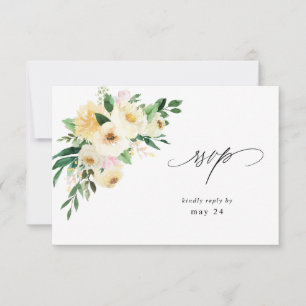 Rosa und gelbe Blüte Rosa Mehl UAWG 3 RSVP Karte