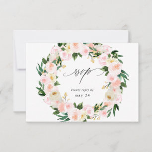 Rosa und Gelbe Blüte UAWG RSVP Karte