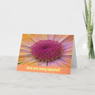 Rosa und gelbe Dahlia Blume Grußkarte Karte