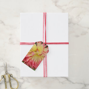 Rosa und Gelbe Dahlia Geschenkanhänger