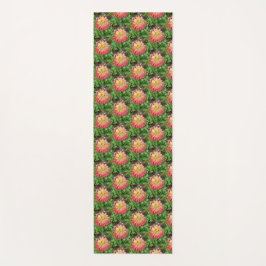 Rosa und Gelbe Dahlia Yogamatte