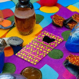 rosa und gelbe Dreiecke Muster Geldbeutel Flaschenöffner