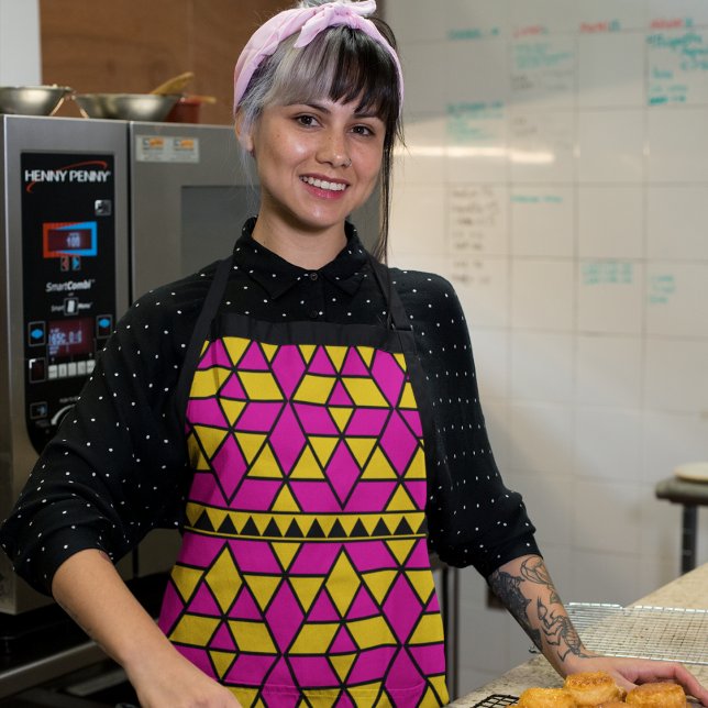 rosa und gelbe Dreiecke Muster Schürze (bright color apron)