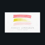 Rosa und gelbe Farbtöne Pinselstriche Moderne Visitenkarte<br><div class="desc">Moderne und schicke Visitenkarte mit Pinselstrichen in Rosa,  Rosa und Gelb mit einfacher Typografie. Dieses Design ist in verschiedenen Farben erhältlich.</div>