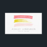 Rosa und gelbe Farbtöne Pinselstriche Moderne Visitenkarte<br><div class="desc">Moderne und schicke Visitenkarte mit Pinselstrichen in Rosa,  Rosa und Gelb mit einfacher Typografie. Dieses Design ist in verschiedenen Farben erhältlich.</div>