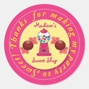 Rosa und gelbe Gumball Sweet Shop Aufkleber