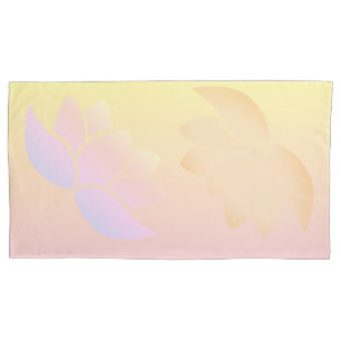 Rosa und gelbe Lotus Fade Kissenbezug
