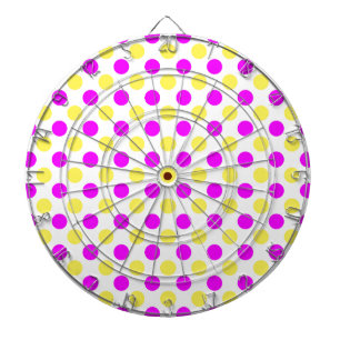 Rosa und gelbe Polka-Punkte Dartscheibe