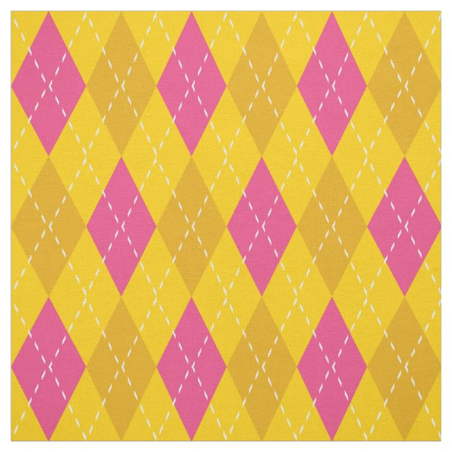 rosa und gelbe Raute Stoff (Muster)