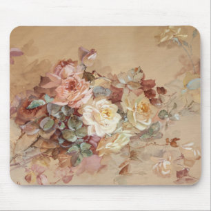 Rosa und Gelbe Rosen - Franz Bischoff Mousepad