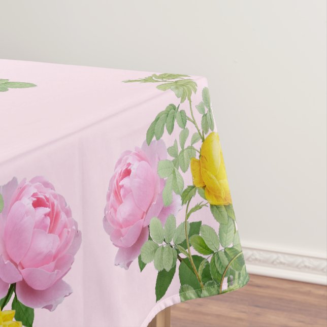 Rosa und Gelbe Rosen Tischdecke (Beispiel)