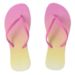 Rosa und gelbe Sonnenuntergänge Ombre Flip Flops