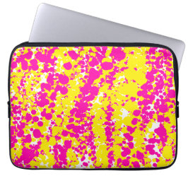Rosa und Gelbe Spatter Laptopschutzhülle