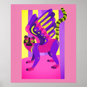 Rosa und gelbe Stammesfarbe Poster
