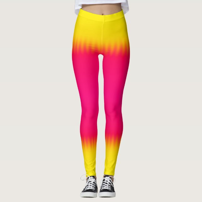 Rosa und gelbe Steigungs-Leggings Leggings (Vorderseite)
