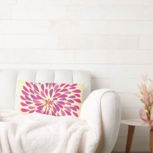 Rosa und gelbe Sternexplosion Moderne Blume Kissen