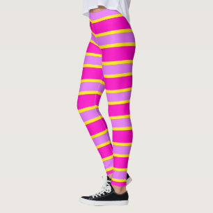 Rosa und gelbe Streifen Leggings