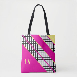 Rosa und gelbe Streifen Tasche