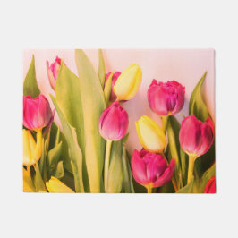 Rosa und gelbe Tulpen Doormat Fußmatte
