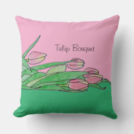 Rosa und gelbe Tulpen hinunter Kissen