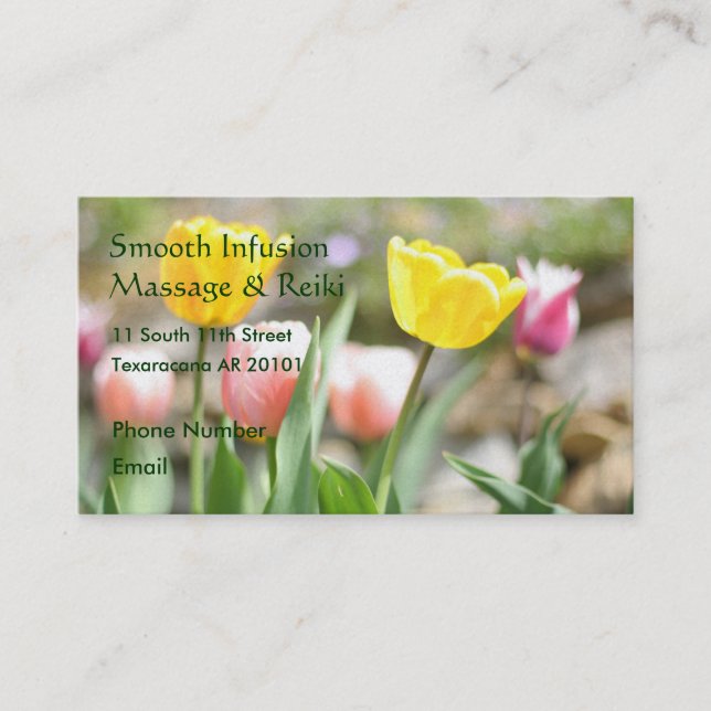 Rosa und gelbe Tulpen Terminkarte (Vorderseite)