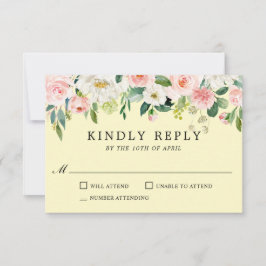 Rosa und gelbe UAWG RSVP Karte