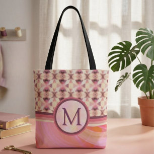 Rosa und gelbe verbindende Sterne Tasche