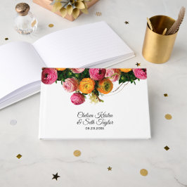 Rosa und gelber Blumengarten Gästebuch