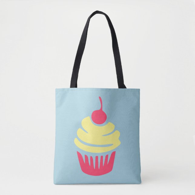 Rosa und gelber Kuchen oben mit Kirsche Tasche (Vorderseite)