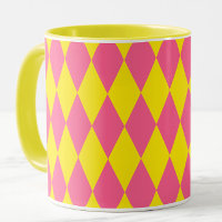 Rosa und gelbes Harlekin-Karuomuster-Design