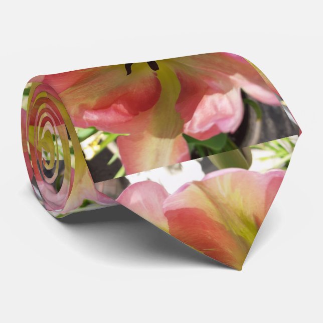 Rosa und Gelbfärbung Krawatte (Gerollt)