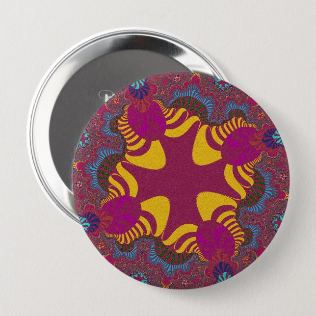 Rosa und Gelbkreuz Button (Vorne & Hinten)