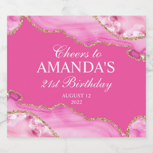 Rosa und Gold-Agate-Marmor (Einzelnes Label)