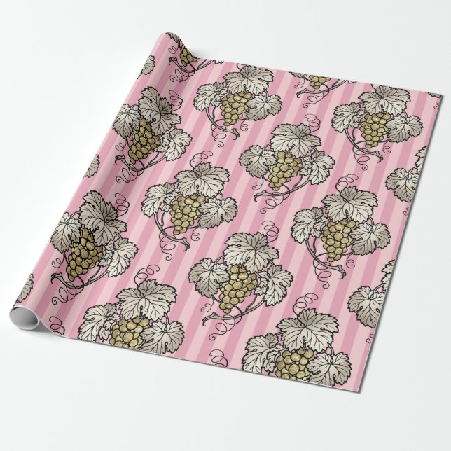Rosa und Gold Art Deco Geschenkpapier (Ungerollt)