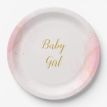 Rosa und Gold Babyparty-Teller