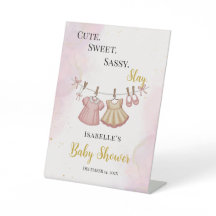 Rosa und Gold Babyparty-Tischschild