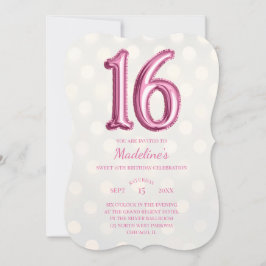 Rosa und Gold Bokeh und Imitate Foil 16. Geburtsta Einladung