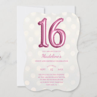 Rosa und Gold Bokeh und Imitate Foil 16. Geburtsta Einladung