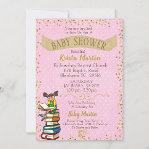 Rosa und Gold bringen eine Babydusche Einladung