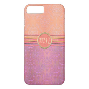 Rosa und Gold Damast individuelles Monogramm-Muste title_seo2