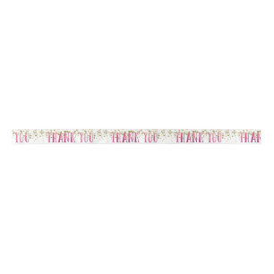 Rosa und Gold Danke, Ribbon Satinband