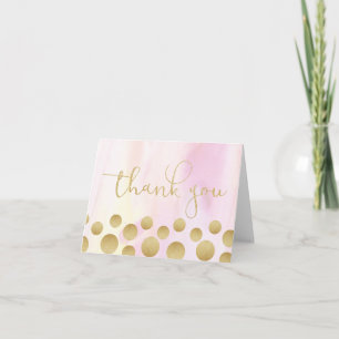 Rosa und Gold Dankeschön-Karte Dankeskarte
