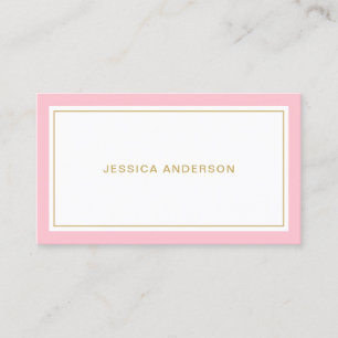 Rosa und Gold Elegante Feminine Visitenkarte