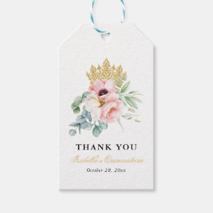 Rosa und Gold Elegante Quinceñera Geschenkanhänger