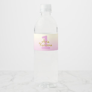 Rosa und Gold Erstgeburtenwasser-Flaschenetikett