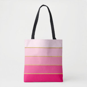 Rosa und Gold Farbfeld Ombre Streifen Tasche