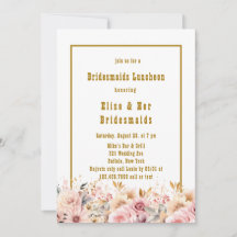Rosa und Gold Floral Bridesmaids Luncheon