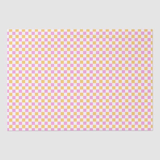 Rosa und Gold geprüft Seidenpapier (Vorderseite)
